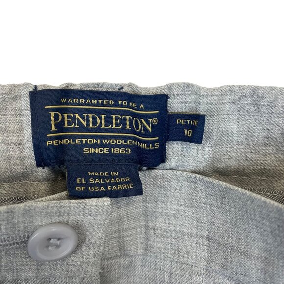 Pendleton Womens Gray Wool Blend Pants Petite 10 Stretch Workwear Flat Front - Picture 4 of 7